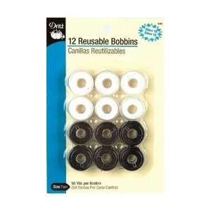  Dritz Plastic Class 15 Bobbins Black & White 940; 6 Items 