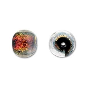  9mm Dichroic Cased Rich Rusty Red Round Bead Arts, Crafts 