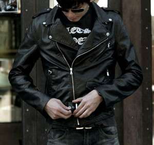 ML009 Diagonal Zip up Rider Leather Jacket 3 Colors  