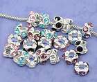 50 x Mixed Silver Plated Rhinestone Spacer Beads   Wholesale Jewellery 