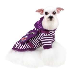  Authentic Puppia Brit Hooded Shirt, Purple, Extra Large 