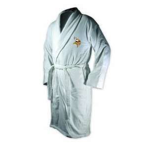 Minnesota Vikings White Heavy Weight Bath Robe:  Sports 