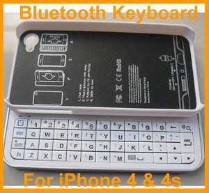 White Sliding Bluetooth Wireless Keyboard + Hardshell Case For iPhone 
