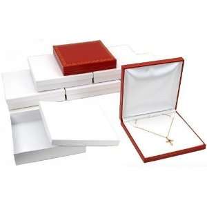   Red Leather Necklace Pendant Gift Box Jewelry Display