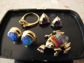   18K Gold Jewelry Opal Amethyst Earrings Ring Ervin Hoskie scrap  