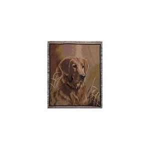 Golden Retriever Dog Face Portrait Tapestry Throw 50 x 70:  