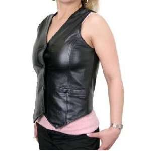  Classic Ladies Leather Vest Sz 4XL