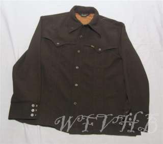 Mens Vintage Lee Suit Sport Blazer Coat Western Jacket Brown 46 
