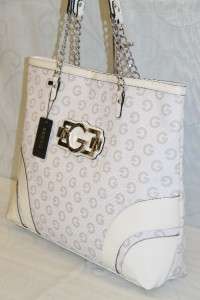 Ladies Large Tote Handbag Purse Cream # GU 9956  