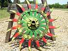 OLD Iron ROTARY Hoe TILLER Wheel metal garden art 2044