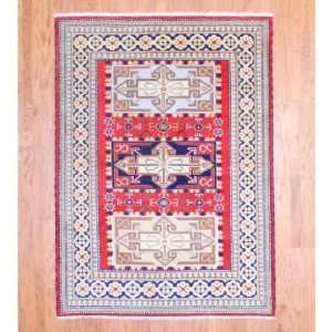  Herat Oriental 58 x 79 Indo Kazak Hand knotted Red Wool Rug 