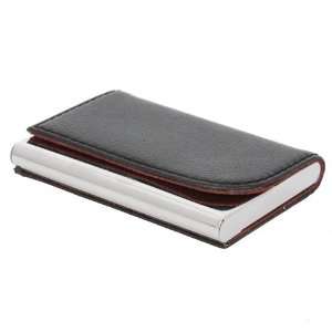   Leather Metal Business Credit ID Card Holder Black: Office Products