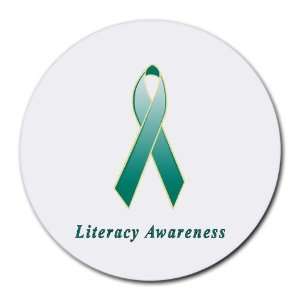  Literacy Awareness Ribbon Round Mouse Pad: Office Products