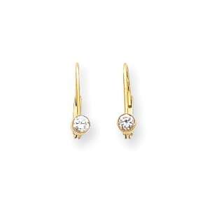  14k 3.25mm Round Leverback Earring Mountings Jewelry