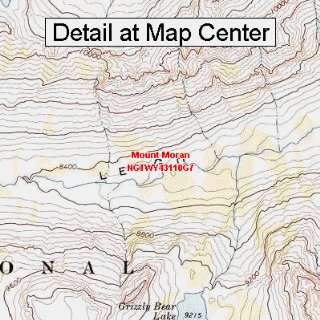USGS Topographic Quadrangle Map   Mount Moran, Wyoming (Folded 