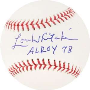 Lou Whitaker Autographed Baseball  Details 78 AL ROY Inscription 