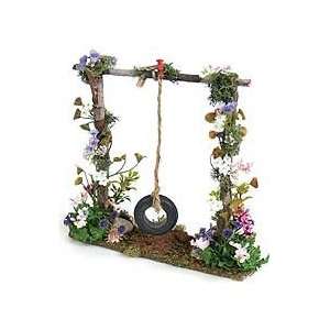  Miniature Tire Swing on Floral Frame sold at Miniatures 