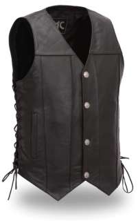 HOUSE OF HARLEY MENS HANDGUN CONCEALMENT LEATHER VEST FMM612BSF NEW 