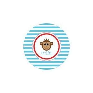  personalized monkey boy plate (style 2p) 