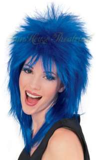 1980s Rock Star Blue Spike Punk Wig Spiky Hair 50722  