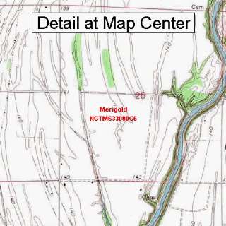   Topographic Quadrangle Map   Merigold, Mississippi (Folded/Waterproof
