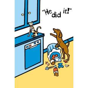   Did It, Rawhide Greeting Card for Dogs:  Kitchen & Dining