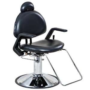  Newman Black Reclining Styling Chair with Round Base 