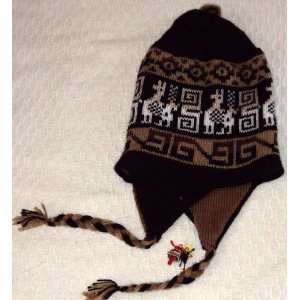  CHULLO CAP HAT REVERSIBLE BLACK made in PERU mod 5365 with 