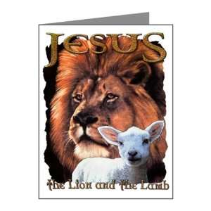  Note Cards (10 Pack) Jesus The Lion And The Lamb 