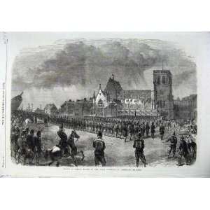 1865 Review French Troops Place Napoleon Cherbourg 