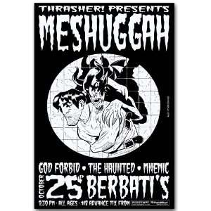  Meshuggah Poster   Bw Concert Flyer   Obzen Tour