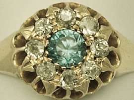   ct Diamond and Blue Zircon Yellow Gold Dress Ring   Antique George V