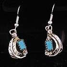 Zuni Indian Earrings Dangle Turquoise Sterling Silver Amy Locaspino 
