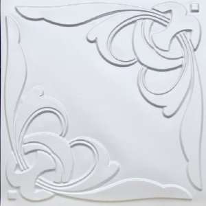  216 Faux Tin Drop In Ceiling Tiles 24x24   White Pearl 