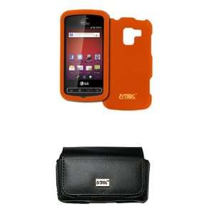  EMPIRE LG Optimus Slider Black Leather Case Pouch with 