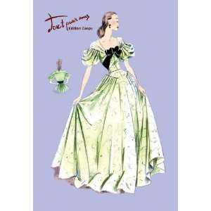  Pleated Lime Gown 12x18 Giclee on canvas
