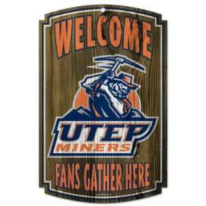  Wincraft Utep Miners Wood Sign: Sports & Outdoors