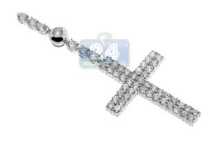 Stainless Steel Crystal CZ Mens Rosary Necklace 24 1/2  