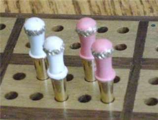 Cribbage Board Pegs 4 Ladys Irish Crown Top Pink Pouch  