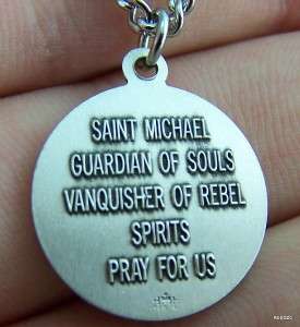 Sterling Silver St Saint Michael Medal Necklace Police  