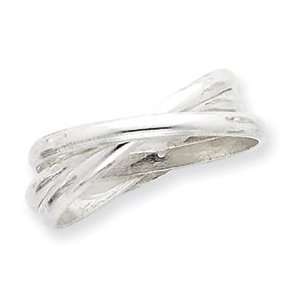   Gift Sterling Silver Triple Intertwining Ring Size 7.00: Jewelry