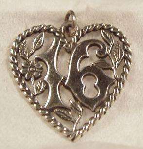 James Avery Sterling Silver Retired Sweet 16 Charm Pendant  