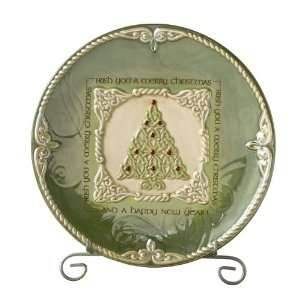   Tree Irish Blessing Dessert Plate with Stand
