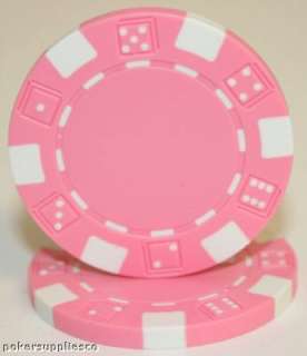 50 Pink Dice Poker Chips 11.5 table grams  