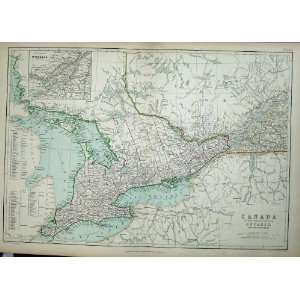  1872 Blackie Geography Maps Canada Ontario Quebec