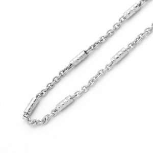   Solid Italy White Gold Chain Bracelet 2mm W/ Tube Rolo Chain: Jewelry