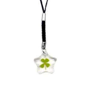  Japanese Fun: Clover in a Star Phone Charm: Toys & Games