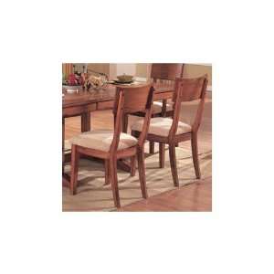  Set of 2 Contemporary Style Brown Finish Wood Dining Chair 