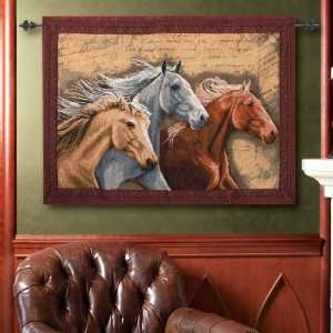   Three Horses Tapestry and Rod