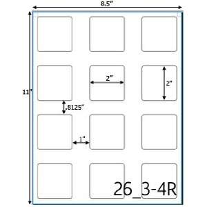  2 x 2 Square Clear Gloss Polyester Inkjet Label Sheet 